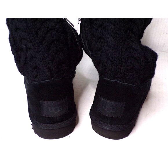 🆕UGG Classic Cardi Cable Knit Boot 8 Black - Picture 11 of 12